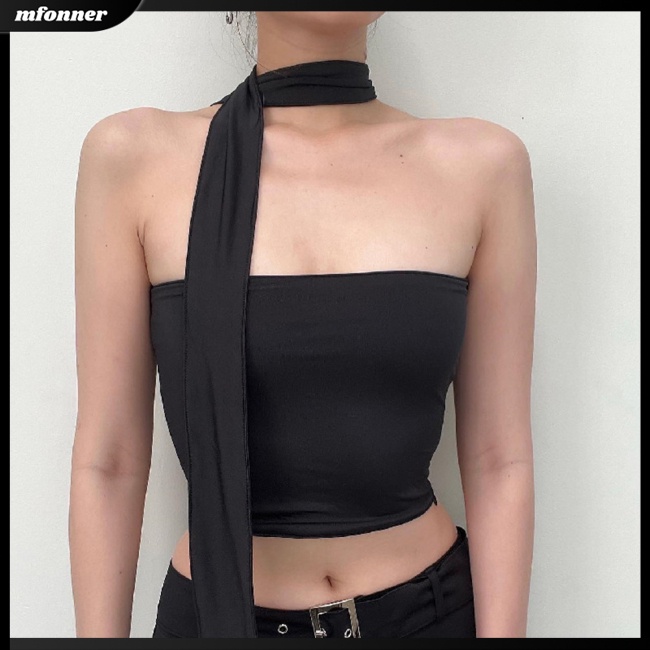 Áo Croptop Sát Nách Hở Lưng Mềm Mại Thoáng Khí In Họa Tiết Hoa Hồng Quyến Rũ Cho Nữ