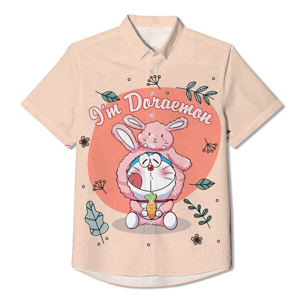 Áo Sơ Mi Nam In Hình Doraemon Phong Cách Hawaii