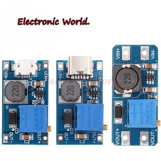 Module tăng áp mt3608 dc-dc 2a với icro usb 2v-24v - 5v 9v 12v 28v