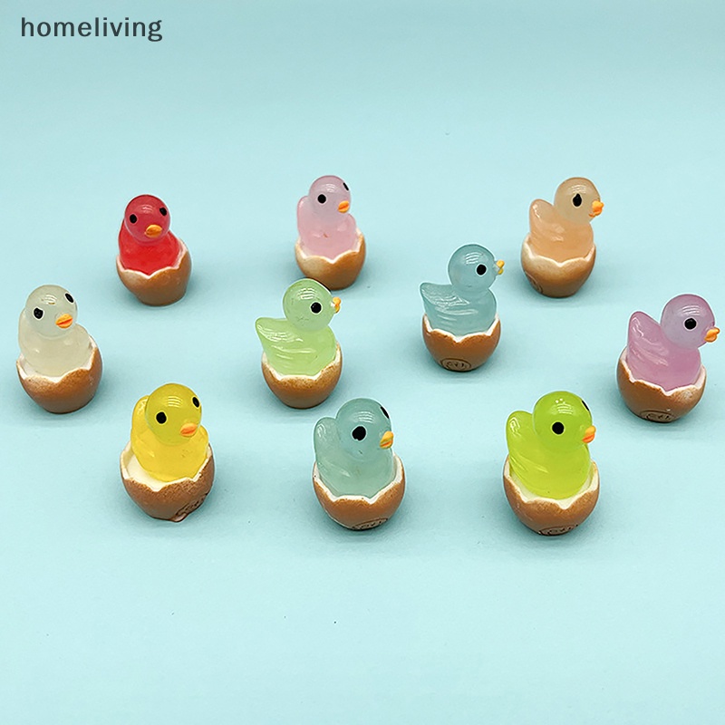 Bộ 2 Tượng Vịt Mini Dạ Quang Dùng Trang Trí Tiểu Cảnh DIY