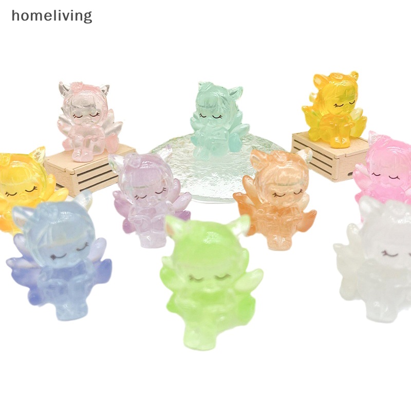 Set 2 Tượng Cáo Chín Đuôi Bằng Nhựa Phát Sáng Trong Bóng Tối Trang Trí Tiểu Cảnh / Nhà Búp Bê DIY