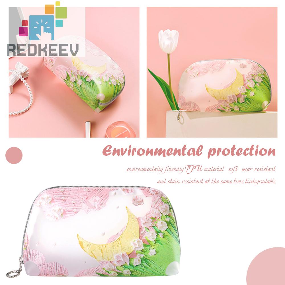 Túi Đựng Mỹ Phẩm Bằng TPU Họa Tiết Hoa Đa Năng Tiện Dụng Cho Nữ