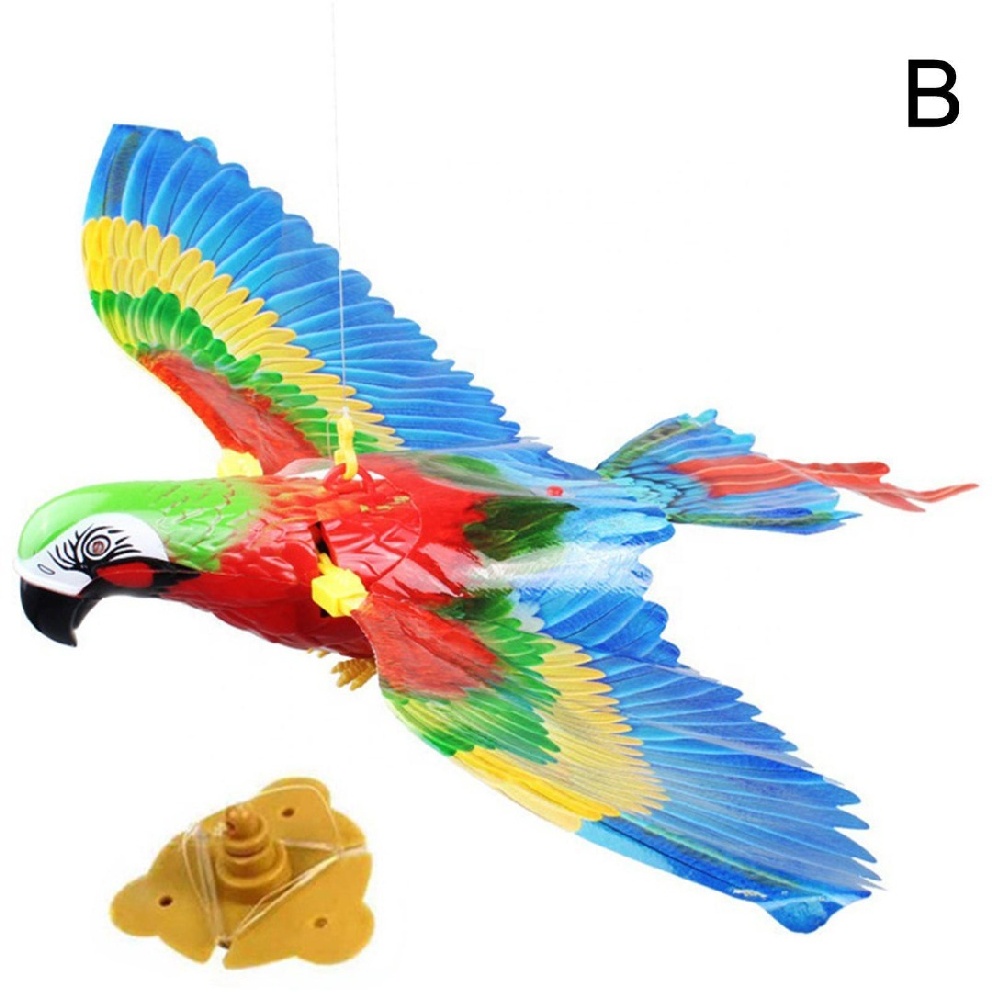 Funny Electric Flying Parrot Bird Toy Interactive Simulation with Hanging Wire