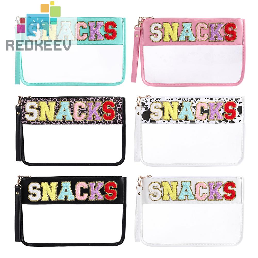 Túi Đựng Mỹ Phẩm Bằng PVC Chenille Trong Suốt In Chữ Có Khóa Kéo Tiện Dụng Mang Theo Du Lịch