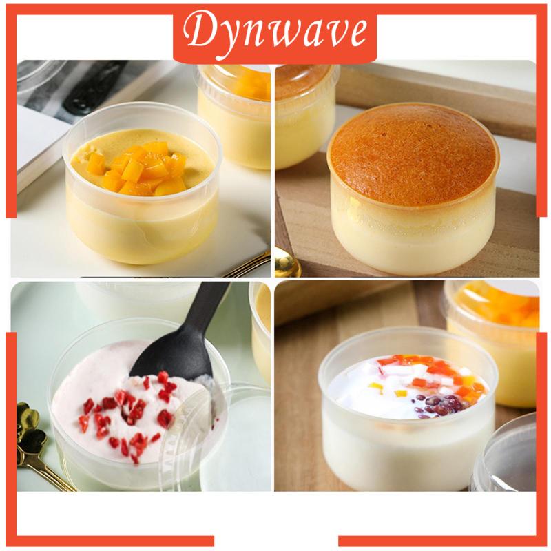 Set 50 Cốc Làm Bánh Pudding Trong Suốt Có Nắp Tái Sử Dụng Tiện Lợi