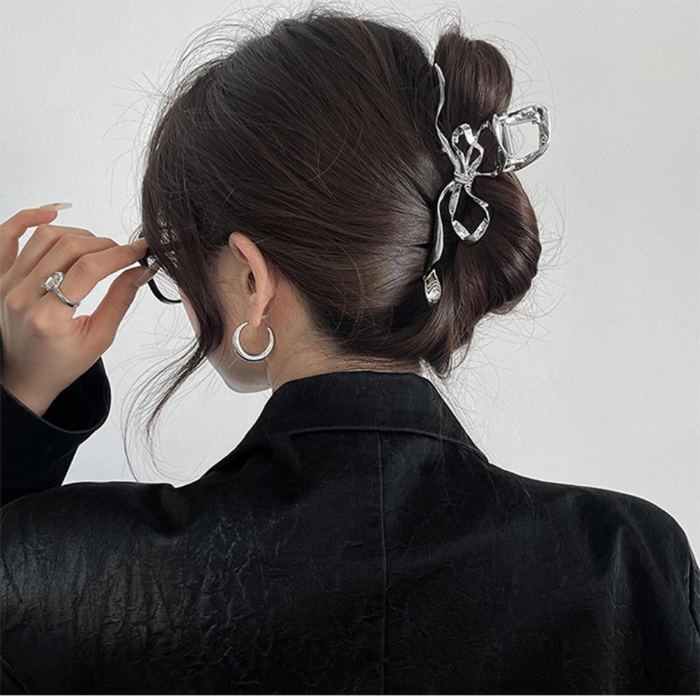 Kẹp Tóc Nơ Ruy Băng Sang Trọng Tạo Kiểu Tóc Cá Tính Bằng Hợp Kim Cho Nữ