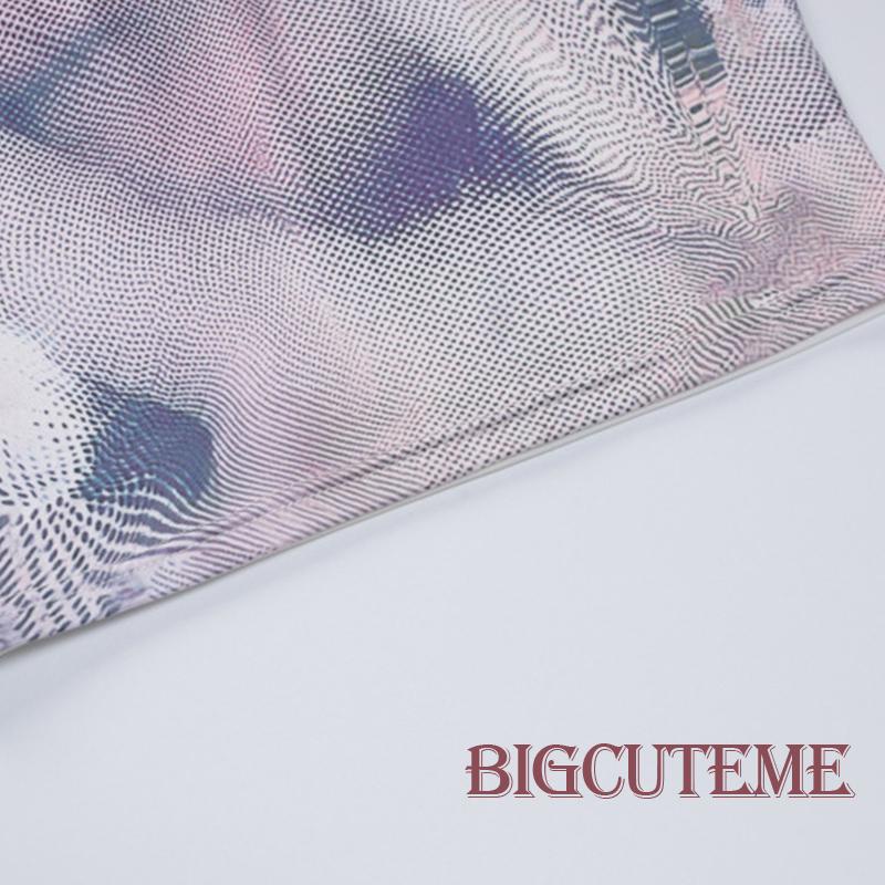 [] Áo Croptop Không Tay Ôm Dáng In Họa Tiết Mùa Hè Cho Nữ