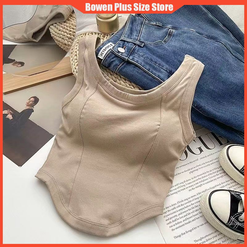 Áo Hai Dây Bằng Cotton Nguyên Chất Có Đệm Ngực Ôm Dáng Hàng Mới Dành Cho Bạn Nữ 40-60kg