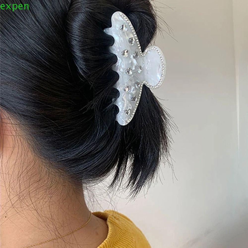 EXPEN Kẹp Tóc Hình Cá Mập Đính Pha Lê Phong Cách Hàn Quốc Thời Trang Cho Nữ