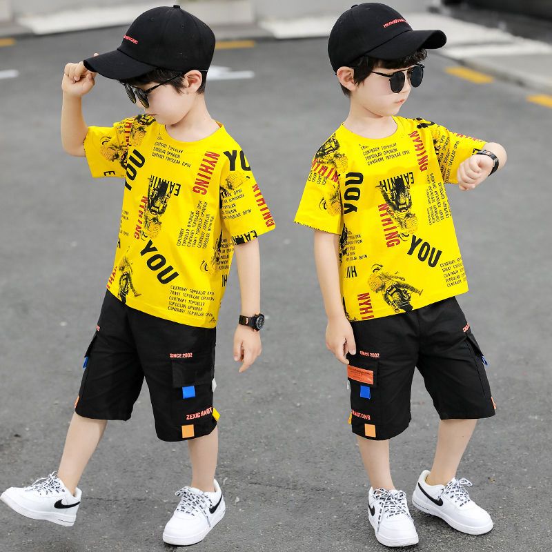 Bộ Đồ Thời Trang Mùa Hè 2023 Hai Mảnh Tay Ngắn Dễ Thương Xinh Xắn Cho Bé 3-5 - 7-9 - 11 Tuổi