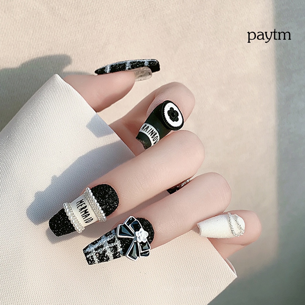 Set 10 Miếng Dán Trang Trí Móng Tay Chống Rơi Không Phai Màu Phong Cách Pháp DIY