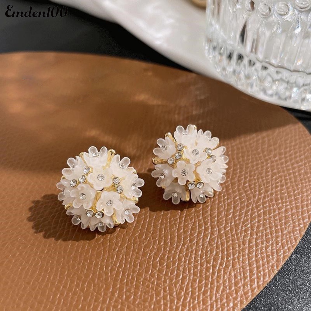 1 Đôi Bông Tai Nữ Hình Hoa Đính Đá Lấp Lánh