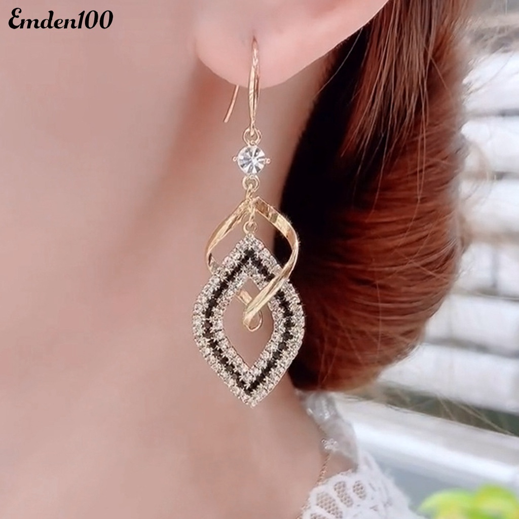 1 Đôi Bông Tai Nữ Đính Đá Phong Cách Vintage Xinh Xắn