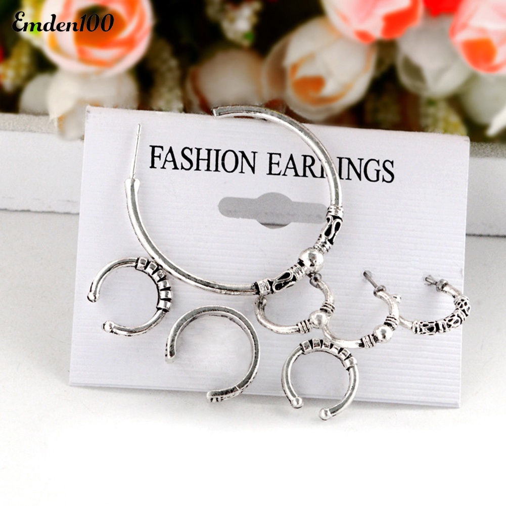 Bộ 7 Khuyên Tai Nữ Phong Cách Retro Đáng Yêu