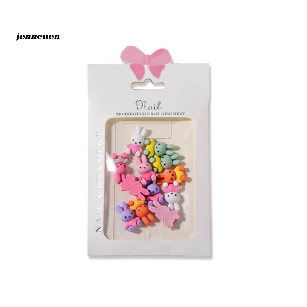 Bộ 12 Phụ Kiện Trang Trí Móng Tay 3D Nhiều Màu Dễ Thương DIY