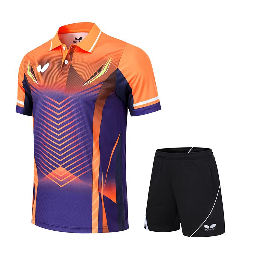 Áo Thun Bóng Bàn Thoáng Khí Thoải Mái Họa Tiết Bướm Mới Cho Nam Nữ