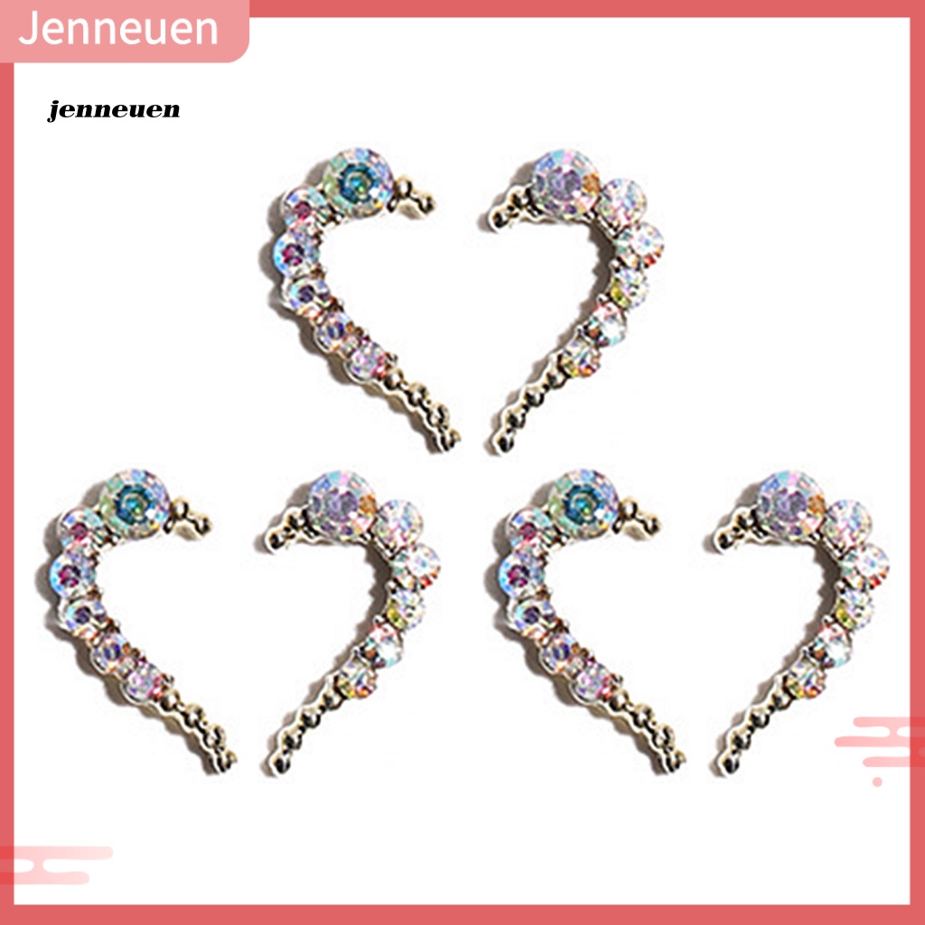 Bộ 6 Hạt Pha Lê AB Trong Suốt Đế Phẳng Trang Trí Móng Tay 3D DIY