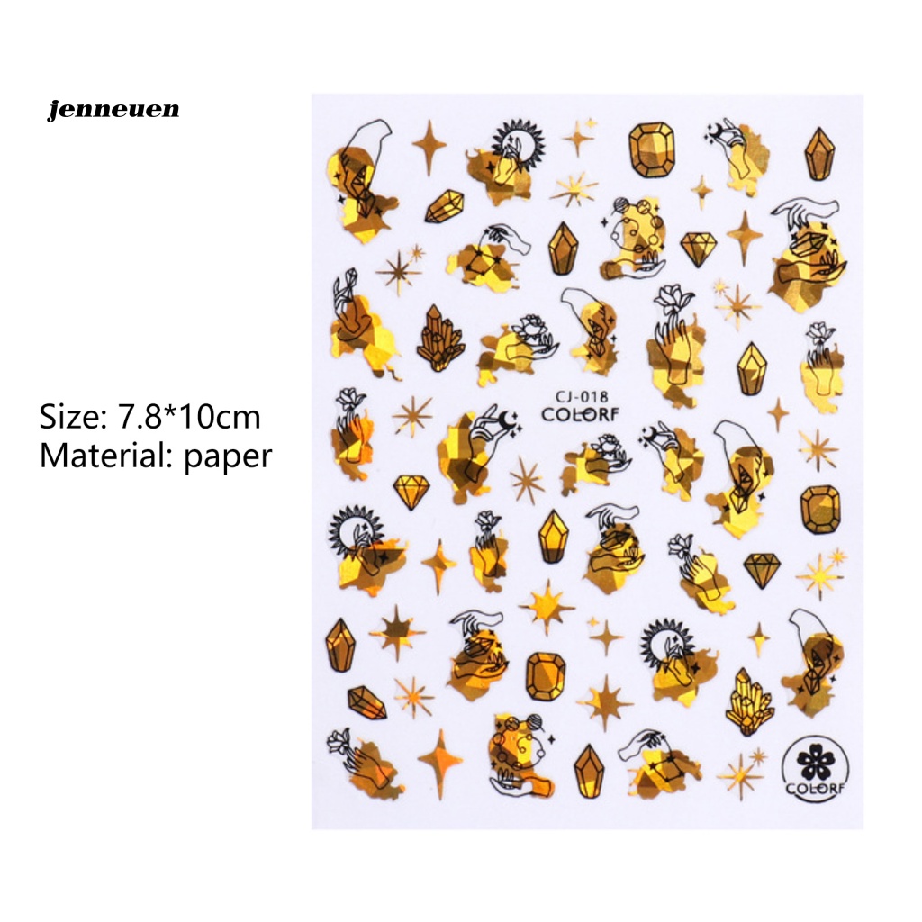 Jen Giấy Dán Móng Tay Siêu Mỏng Chuyển Đổi Hình Hoa Phong Nhiều Màu Sắc Sống Động DIY Cho Nữ