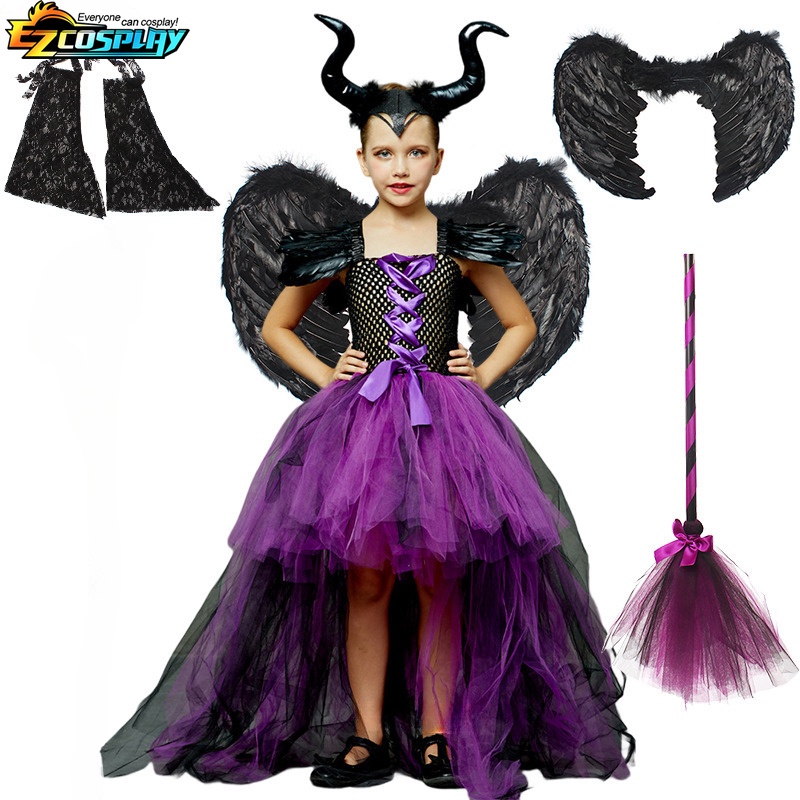 Trang Phục Hóa Trang Phù Thủy Màu Đen Cho Bé Gái