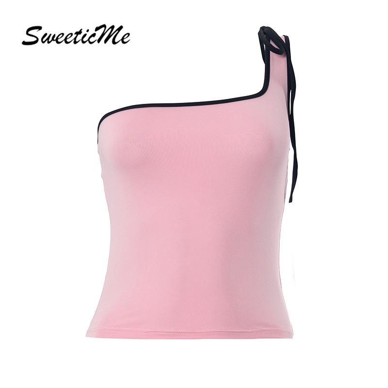 Áo Tank Top Hai Dây Dáng Ôm Màu Tương Phản Thời Trang Mới 2023 Dành Cho Bạn Nữ