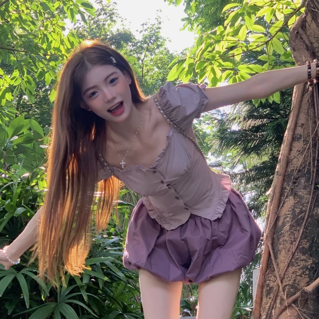 Bộ Trang Phục Hai Mảnh Gồm Áo Ngắn Tay Họa Tiết Hoa Màu Tím Và Quần Short Phong Cách Mới Cho Bé Gái Bud + 77 Tay Ngắn IACX