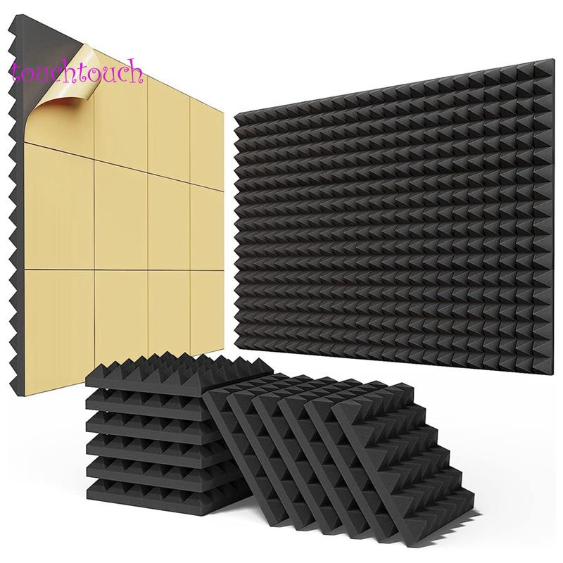 Bộ 24 Miếng Dán Tường Cách Âm Tự Dính Kích Thước 2x12x12In