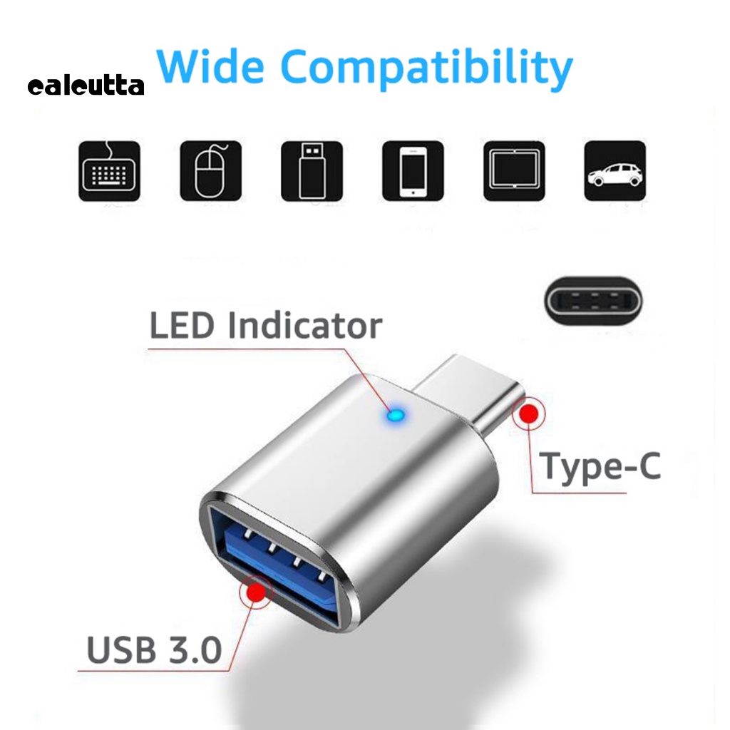 Bộ Chuyển Đổi OTG Tốc Độ Cao Đa Năng Type-C Sang USB Mini OTG Có Đèn Báo Cho Điện Thoại Thông Minh