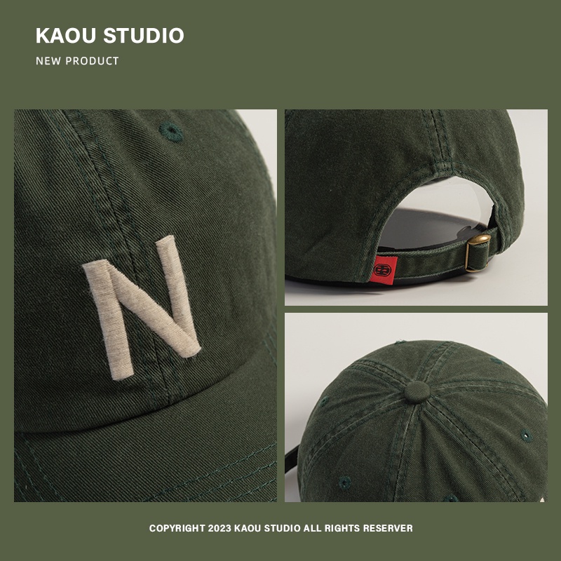 Mũ Lưỡi Trai Thêu Chữ N Phong Cách Hàn Quốc Cá Tính Cho Nam Nữ