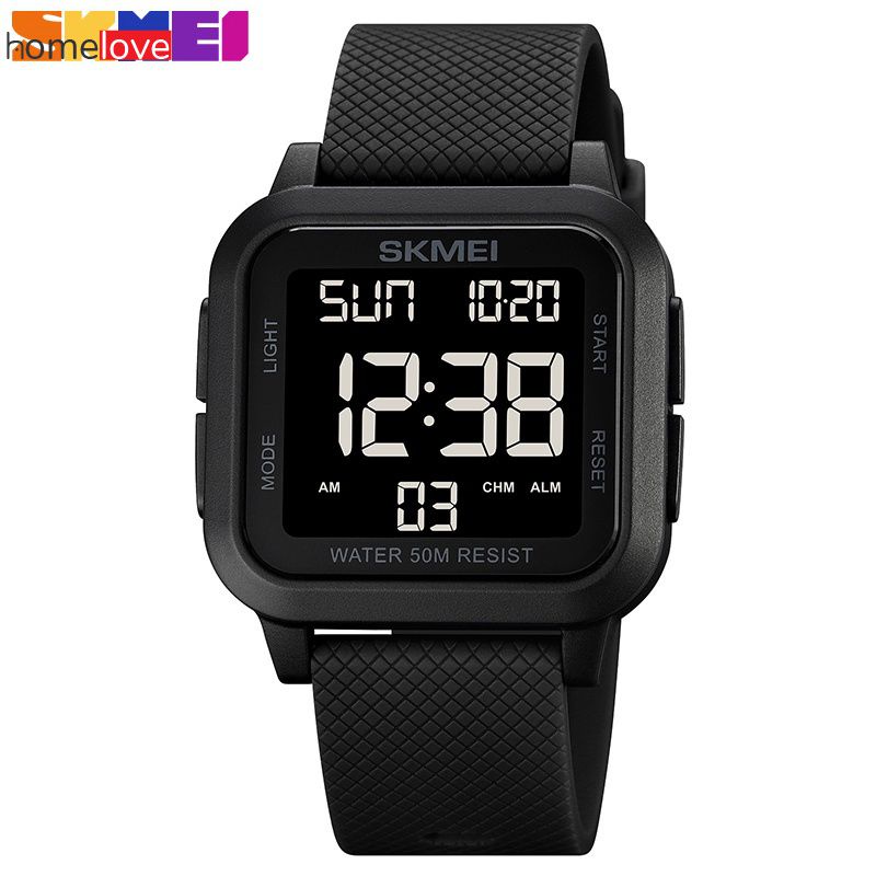 SKMEI 1894 Men Dual Time Đồng hồ thể thao Đếm ngược 50m Chống nước homelove