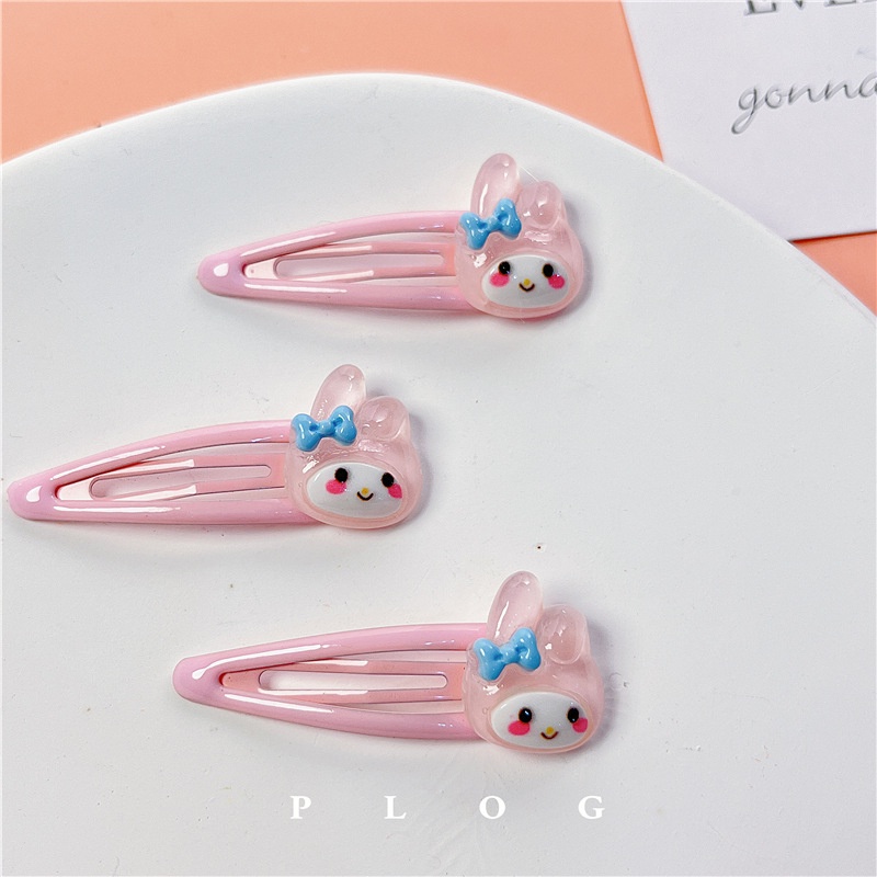 3 cái / bộ kẹp tóc sanrio kuromi melody cinnamoroll kẹp hoạt hình dễ thương cho nữ cô gái h0278