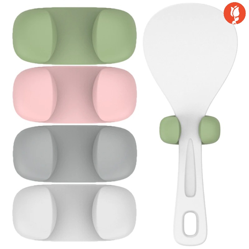 Kẹp Silicone Tự Dính Giữ Vá Múc Cơm / Súp Đa Năng Cho Nhà Bếp
