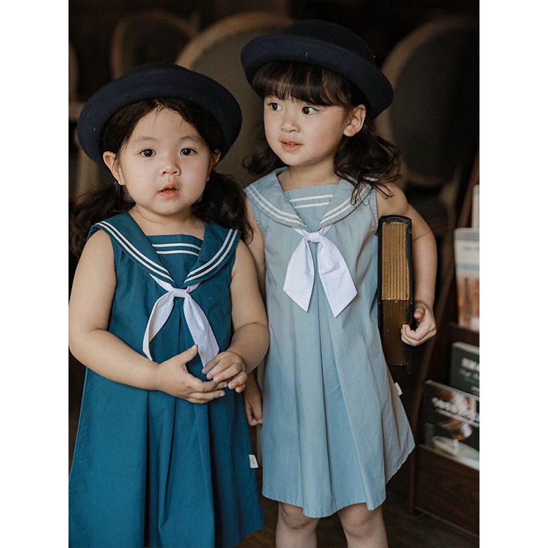 Đầm Công Chúa Cổ Thủy Thủ Thời Trang Mùa Hè Mới 2023 Cho Bé Gái