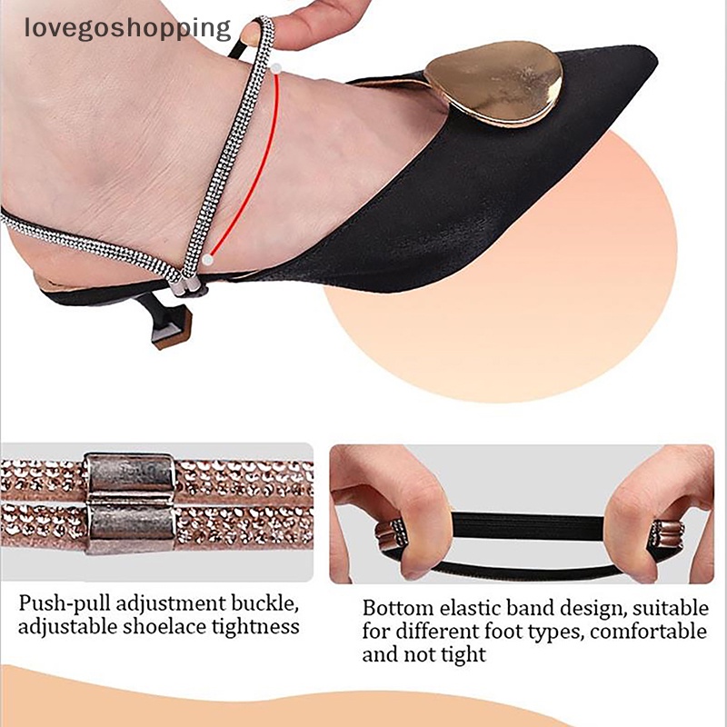1 Cặp Dây Khóa Giày Cao Gót Chống Trượt Chống Rơi Co Giãn Dành Cho Nữ