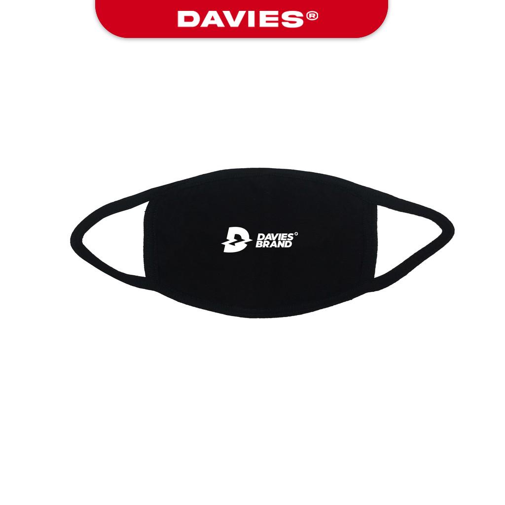 Khẩu trang vài màu đen in logo Davies