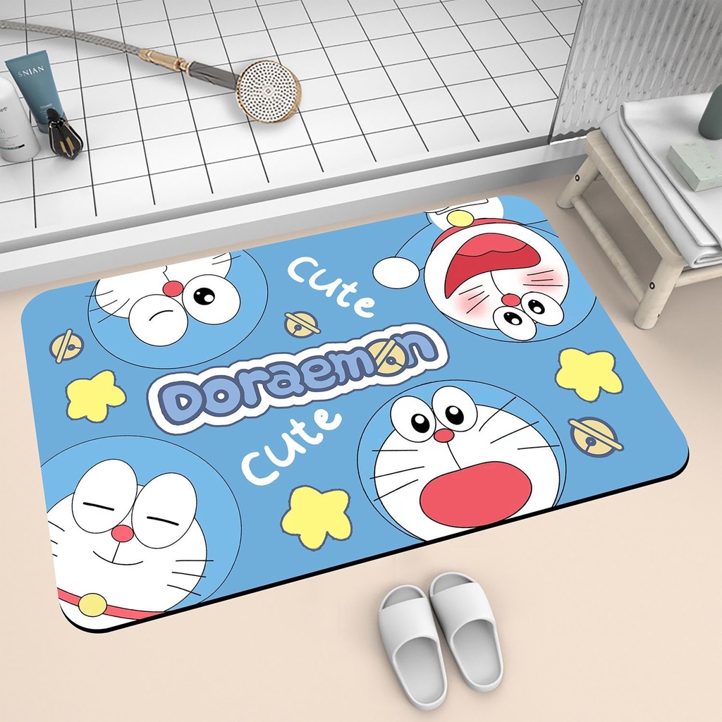 Thảm Chùi Chân Thấm Hút Tốt Chống Trượt Hình Doraemon Diatom