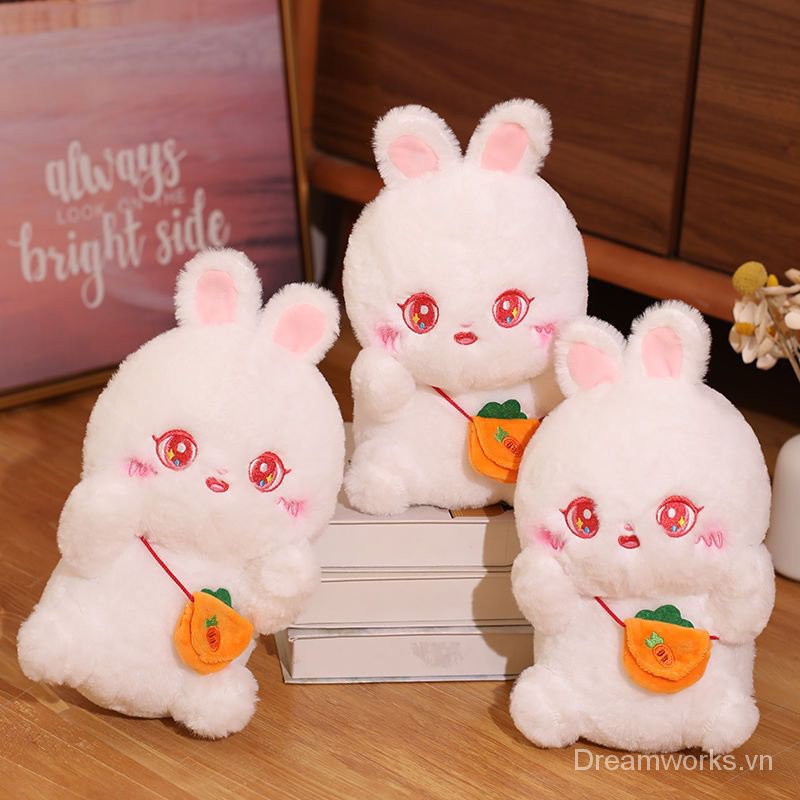 Thú Nhồi Bông Hình Thỏ Trắng Dễ Thương 25CM búp bê nhồi bông