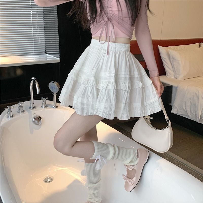 Đầm Eo Cao Màu Sắc Ngọt Ngào Phong Cách Pháp Thời Trang Cho Nữ