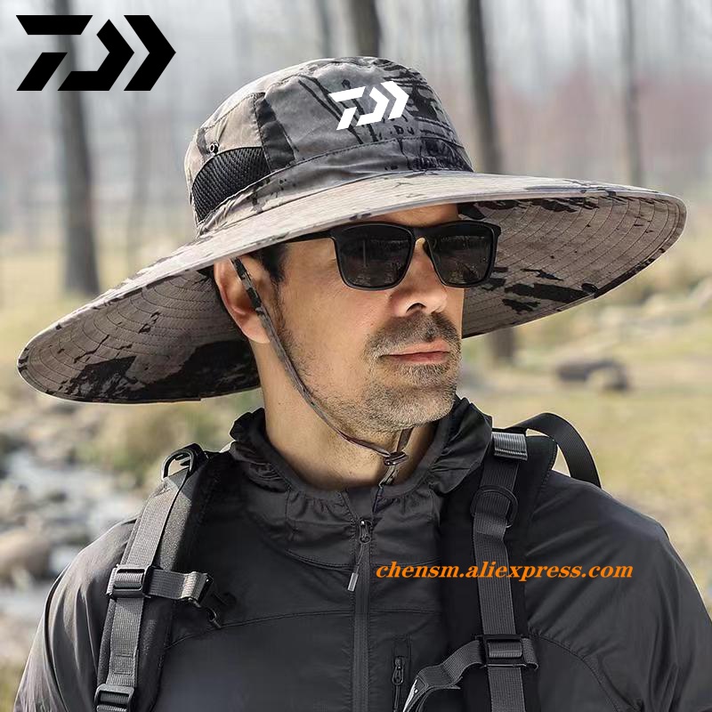 Daiwa Mũ Bucket Chống Nắng Vành Rộng Chống Tia UV Nhanh Khô Thời Trang Mùa Hè Cho Nam