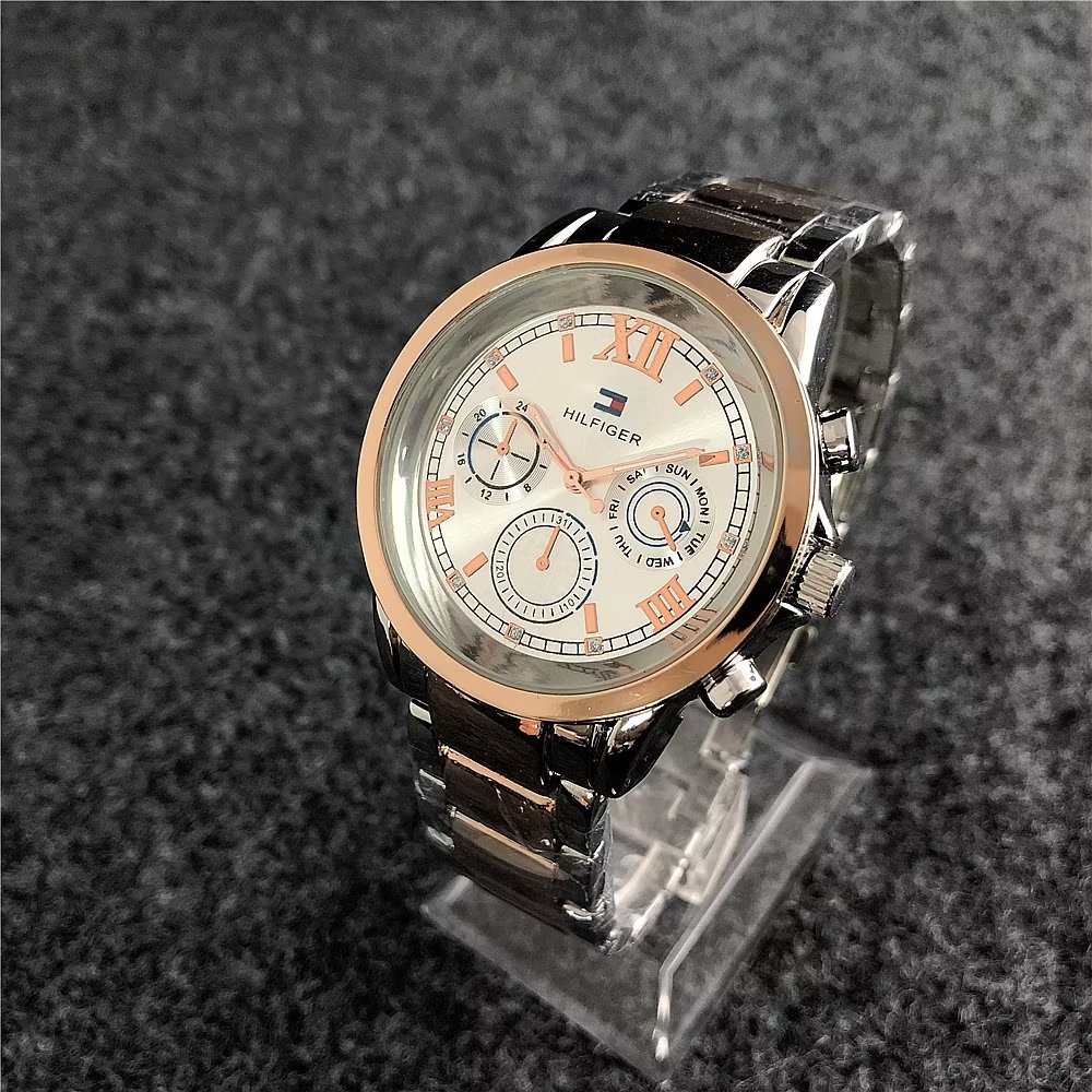 Đồng Hồ Đeo Tay Tommy Hilfiger Mặt Tròn Đính Đá Thời Trang Cho Cặp Đôi