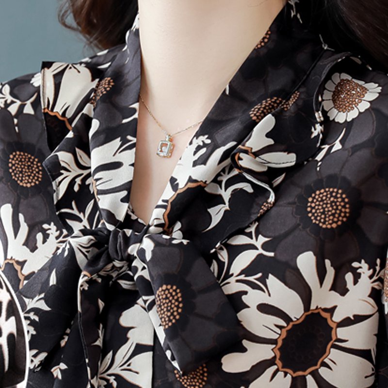 Áo Sơ Mi Chiffon Tay Lỡ 3 / 4 In Họa Tiết Thời Trang Mùa Hè Cho Nữ