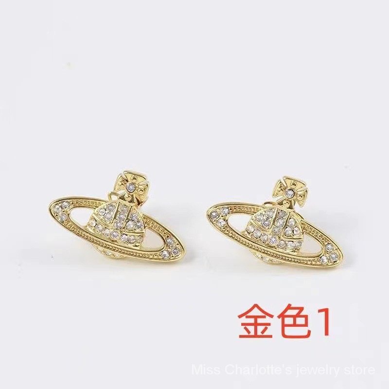 Bông Tai Đinh Tán SDY Saturn Chữ Cái Sang Trọng Bằng Bạc 925 Kim Cương Lạnh Đơn Giản Tinh Tế Niche Y2K 0W8L