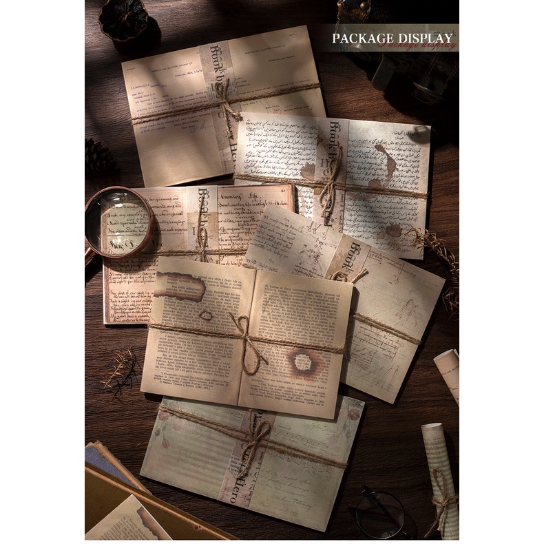 Set 30 Tờ Giấy Viết Chữ Tiếng Anh Phong Cách Vintage Sáng Tạo DIY