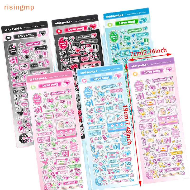 1 Miếng Dán Hình Nốt Nhạc Y2K Trang Trí Sổ Tay DIY