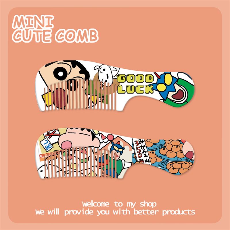 Lược Nhỏ Chải Tóc Tạo Kiểu Dễ Mang Theo Hình Cậu Bé Bút Chì Shin-Chan Dễ Thương