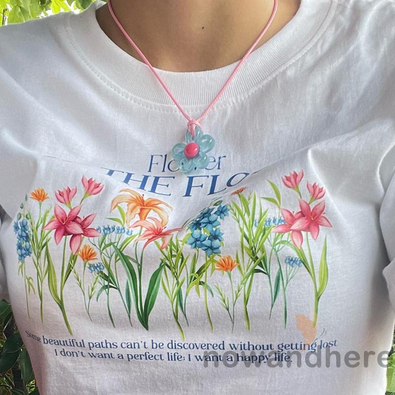 Vòng cổ Mặt Hình Bông Hoa Nhiều Màu Sắc Thiết Kế Nhẹ Nhà