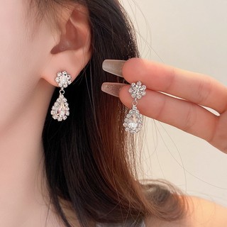 Thời trang âu mỹ kim cương-nướng bông tai tua rua giọt nước nhẹ sang trọng khí chất cao cấp bông tai cho phụ nữ