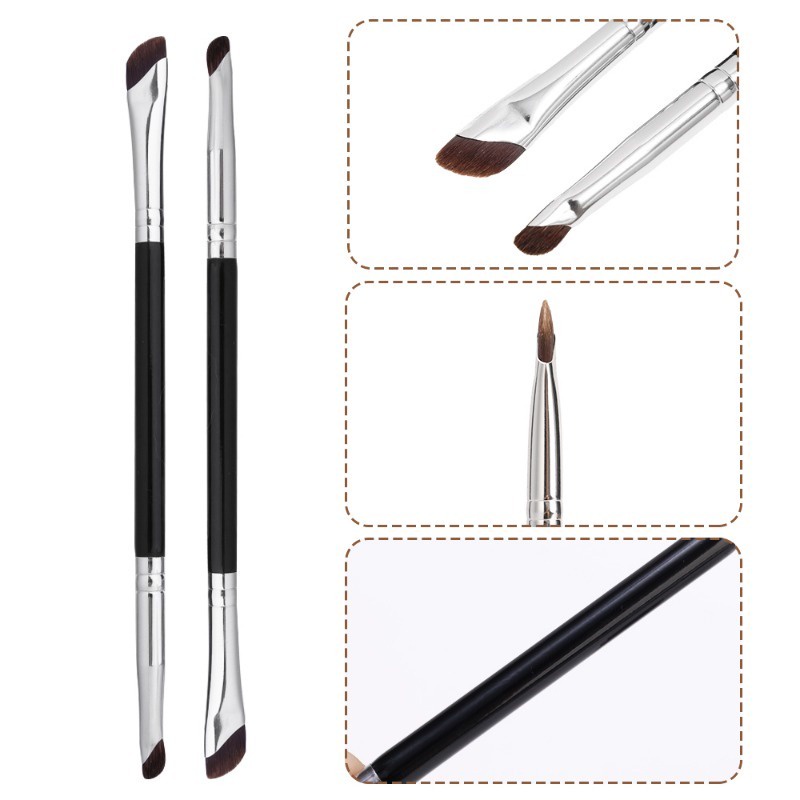 Cọ kẻ mắt góc siêu mỏng / double head sickle eye details smudge brush / lower eyelid eyeshadow chi tiết đồ trang điểm