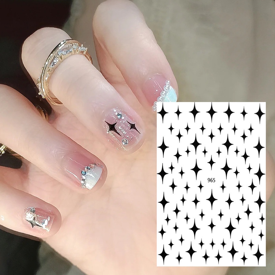Simple laser stars manicure stickers / ins style shiny bronzing manicure accessories / nail self-adhesive slider stickers / diy art dec decor decals for women girls