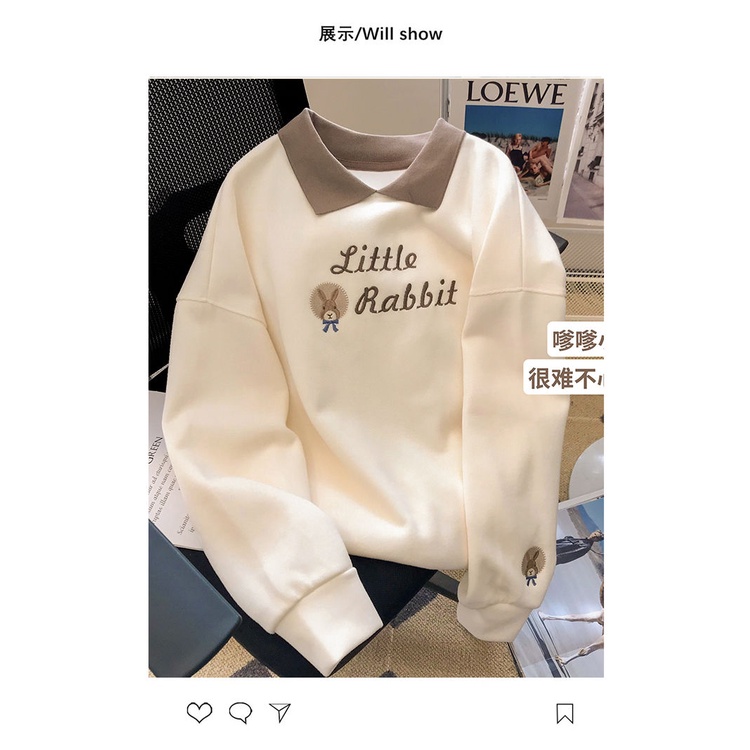 Áo Sweater Cổ POLO Dáng Rộng Màu Sắc Tương Phản Thời Trang Xuân Thu 2023 Cho Nữ