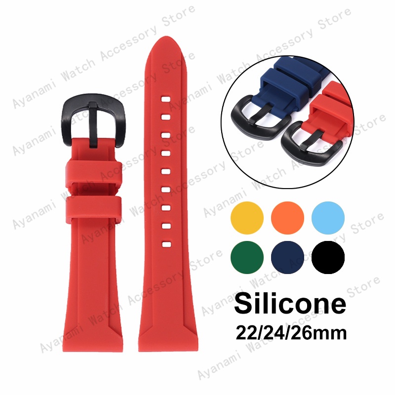 Dây đeo đồng hồ silicon 22mm 24mm 26mm cho dây đeo panerai vòng đeo tay mềm cao su cho dây đeo seiko dây đeo thể thao không thấm nước cho nữ dây đeo tay nam